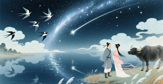 七夕夜，银河畔，牛郎织女的深情，竟被这七句浪漫情诗道尽