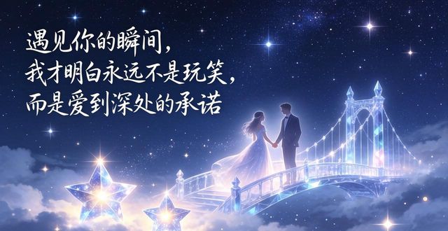 遇见你的瞬间，我才明白永远不是玩笑，而是爱到深处的承诺