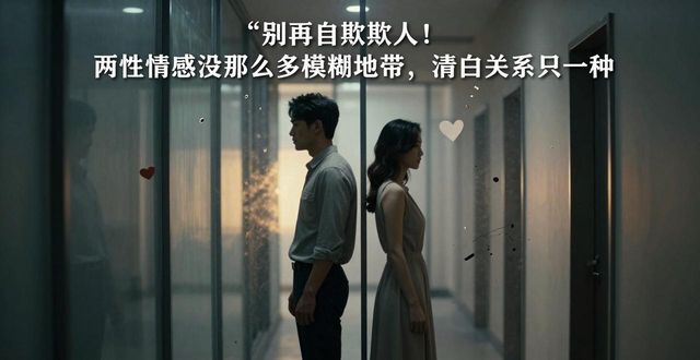 别再自欺欺人！两性情感没那么多模糊地带，清白关系只有一种
