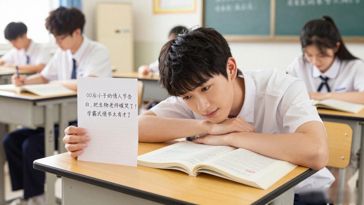 00后小子的情人节告白，把生物老师暖哭了！学霸式情书太有才了