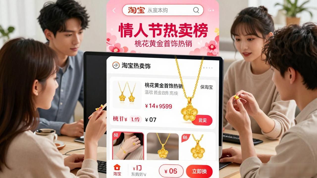 情人节送金？淘宝情侣首饰大爆单，这届情侣比金还真
