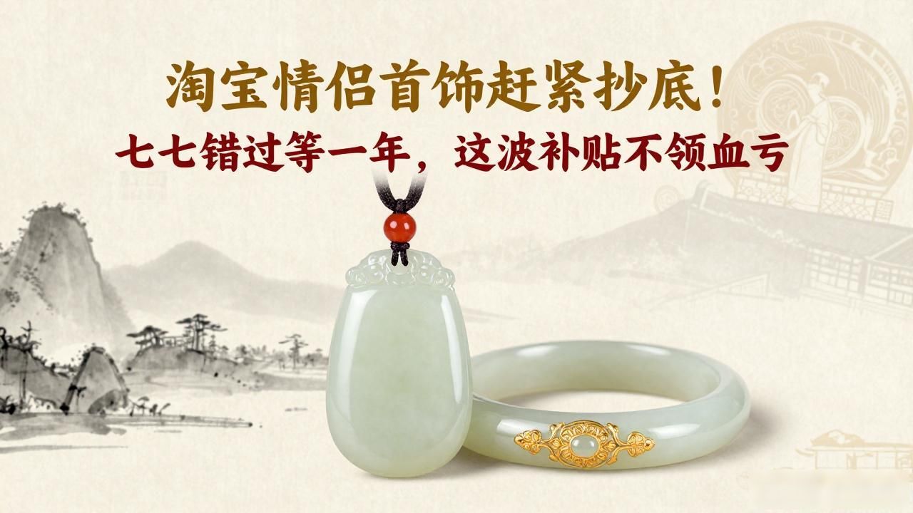 淘宝情侣首饰赶紧抄底！七夕错过等一年，这波补贴不领血亏